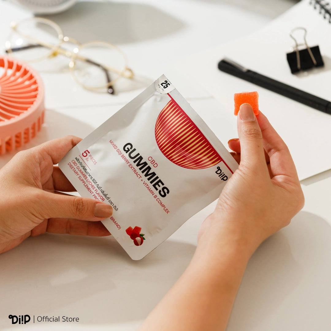 DiiP CBD Gummies for Energetic Mornings - Lychee Flavor (5 pcs)