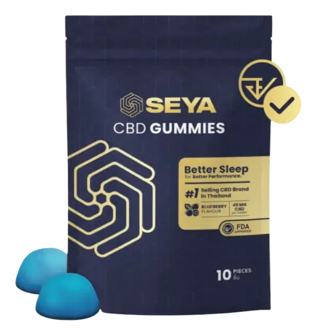 SEYA blueberry CBD gummies pouch, 10 pieces